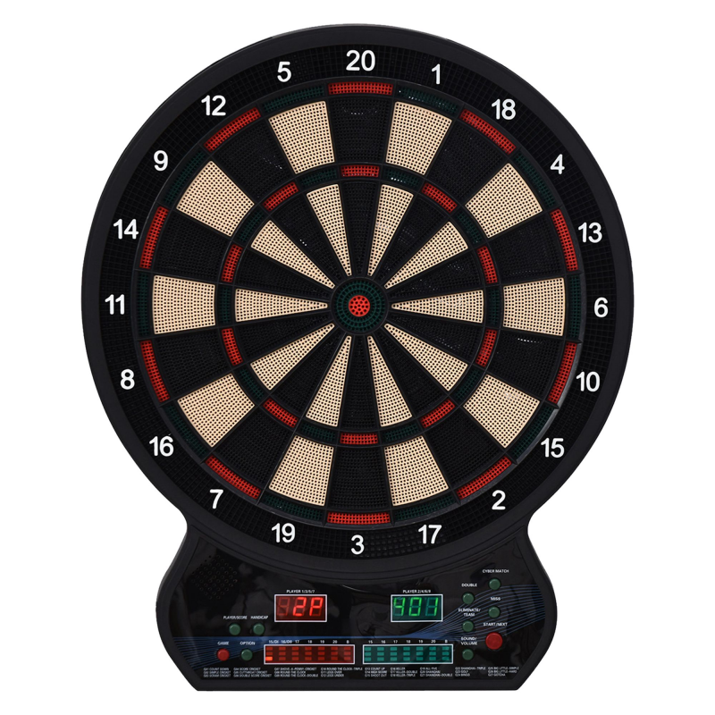 HOMCOM Elektronisches Dartspiel 27 Hauptspiele für bis zu 8 Spieler LED-Anzeige Schwarz Aosom – Bild 1 von 2