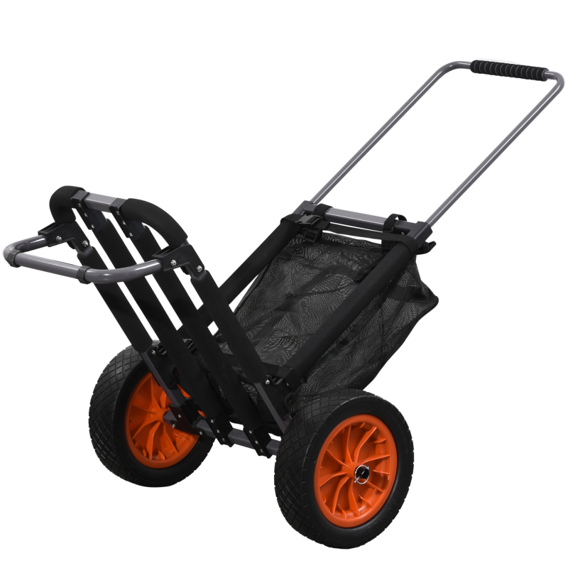 SPORTNOW Strandwagen Pieghevole aus Aluminium und PU mit Netzgehäuse, Teleskopgriff und Ständer, 82x67x81 cm, Mehrfarbig Aosom – Bild 1 von 2