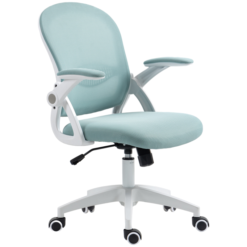 Vinsetto Bürostuhl Ergonomisch mit Netzrücken und Gepolsterter Sitzfläche, Höhenverstellbar, 65,5x61,5x88-97,5cm, Blau Aosom – Bild 1 von 2