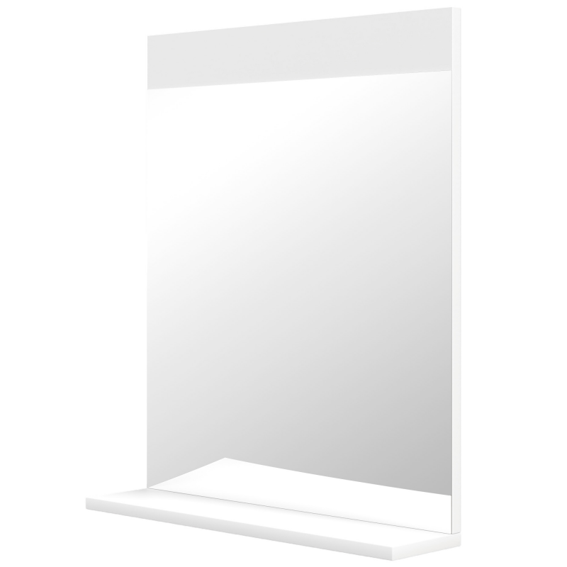 HOMCOM Badezimmerspiegel, Wandspiegel mit Regal, für Wohnzimmer, Schlafzimmer, 50 x 12 x 60 cm, weiß Aosom – Bild 1 von 2