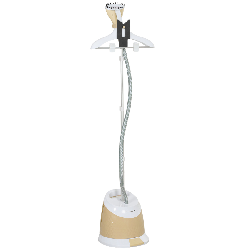 HOMCOM Dampfbügeleisen Vertikal 1800W mit 1,8L Wassertank, Aluminiumplatte, Höhenverstellbarer Stange und Zubehör, für Kleidung, Vorhänge und Sofabezüge, Gold Aosom – Bild 1 von 2