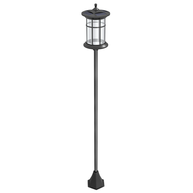 Outsunny Solar-Gartenlaterne 184cm hoch, LED-Außenlaterne IP44, Schwarz Aosom – Bild 1 von 2