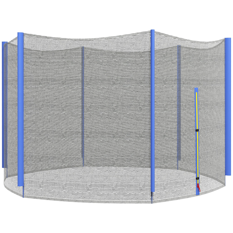 SPORTNOW Trampolin-Sicherheitsnetz mit 6 Stangen und Reißverschlusseingang, Schutznetz für Trampoline aus PE, Ø305x180 cm, Schwarz und Blau Aosom – Bild 1 von 2