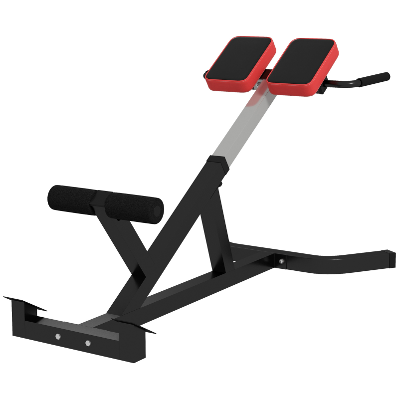 SPORTNOW Römischer Stuhl mit höhenverstellbarer Rückenlehne, dick gepolstert und Dreiecksstruktur, aus Stahl und PU, 126x70x67-84 cm, Schwarz Aosom – Bild 1 von 2