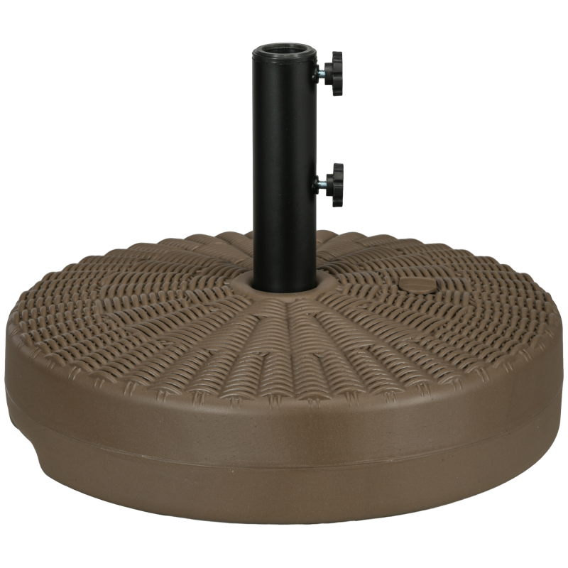 Outsunny Sonnenschirmständer mit integrierten Griffen, HDPE und Stahl, Seitlichem Auslauf, für Schirmdurchmesser von Ø38/48 mm, Ø51x36 cm, Braun und Schwarz Aosom – Bild 1 von 2