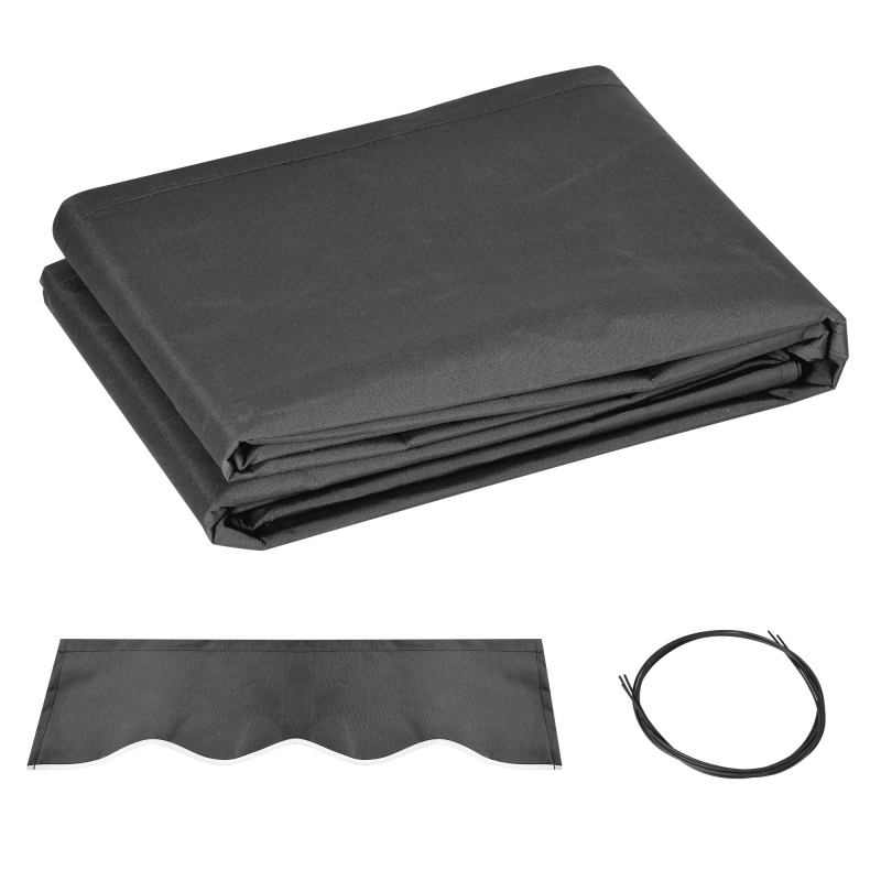 Outsunny Ersatzmarkise Markise - Gewellter Volant - Hochdichtes Polyester 280 g/m² UV-Schutz 2,82 m x 2,4 m (Vorsprung) grau Aosom – Bild 1 von 2