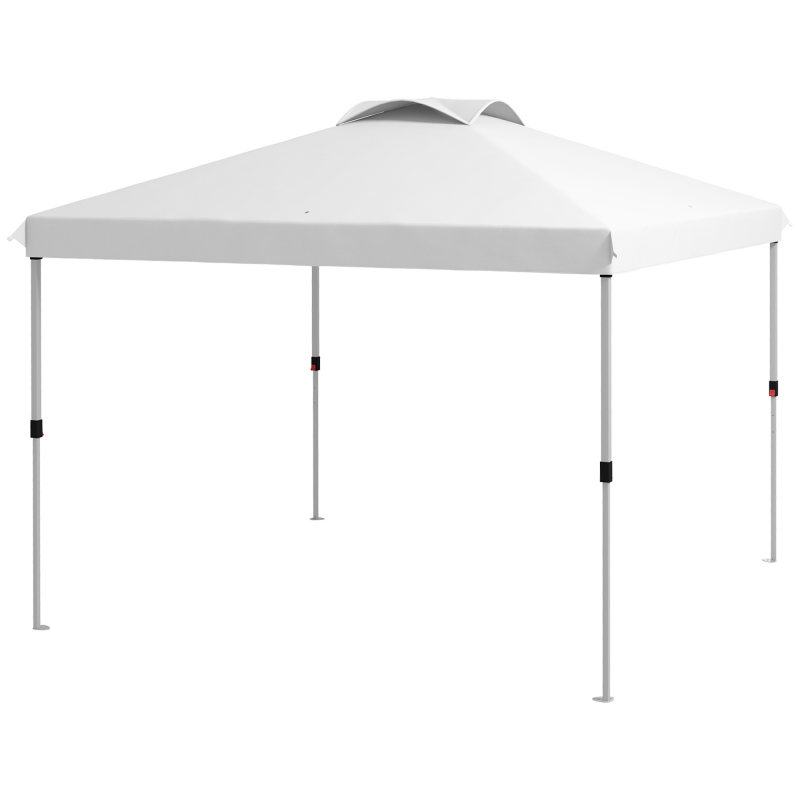 Outsunny Tonnelle Pavillon Gartenpavillon Popup-Faltzelt 3 x 3 m mit Transporttasche mit Rollen, verstellbare Höhen Aosom – Bild 1 von 2