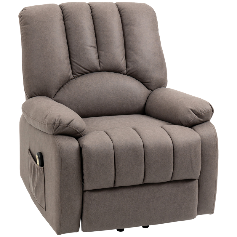 HOMCOM Elektrischer Aufstehsessel Relaxsessel verstellbarem Rückenlehne und Fußstütze aus Mikrofaser mit Fernbedienung - 86 x 92 x 102 cm - Grau Aosom – Bild 1 von 2