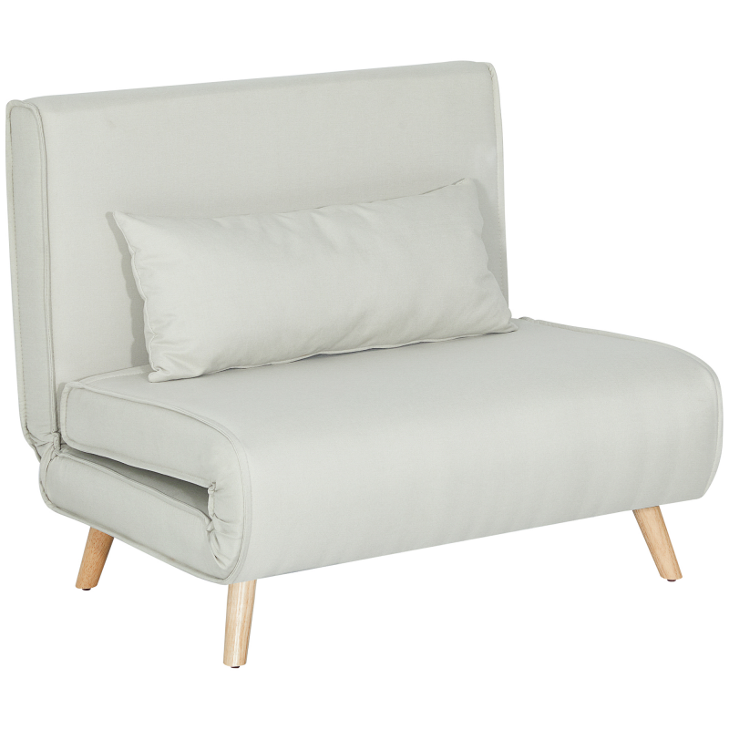 HOMCOM Schlafsofa Einzelsofa Klappsofa mit verstellbarer Rückenlehne, nordisch, Leinenimitat für Wohnraum & Gästezimmer Aosom.de – Bild 1 von 2