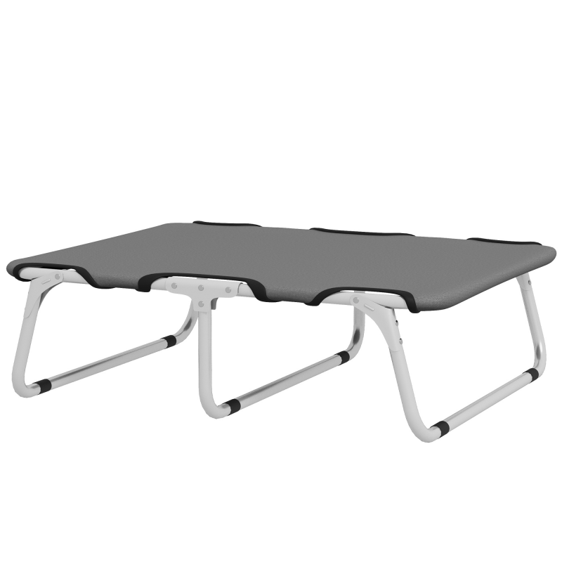 PawHut Erhöhtes Hundebett, Outdoor Haustierbett, Hundeliege für kleine Hunde bis 10 kg, Oxford, Grau 71 x 58 x 20 cm Aosom – Bild 1 von 2