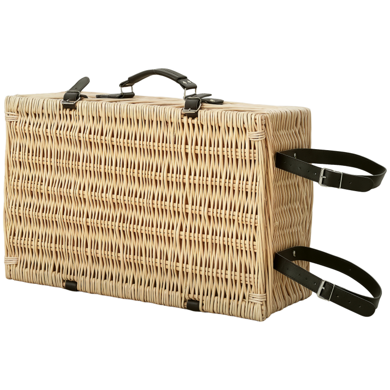 Outsunny Picknickkorb aus Weidenholz Picknickkoffer für 4 Personen mit Isoliert Kühlfach Picknickdecke Besteck Set, Picknick Set Komplettset für Camping Strand Weihnachten Naturholz Aosom – Bild 1 von 2