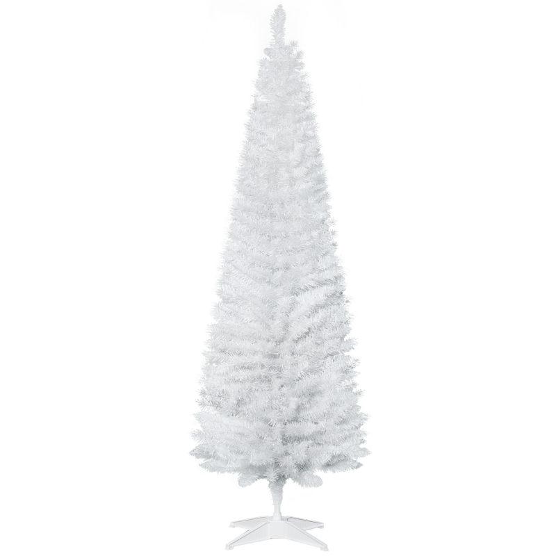 HOMCOM Weihnachtsbaum Tannenbaum 180 cm mit Kunststoffständer, 390 Spitzen Weiß Ø 55 cm, ideal für festliche Dekoration Aosom.de – Bild 1 von 2