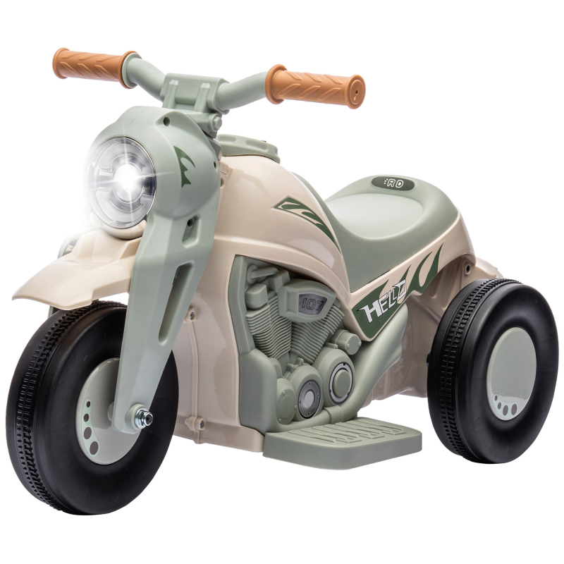 AIYAPLAY Kinder Elektro-Motorrad, 6V Kindermotorrad mit Musik, Blasen, Kinderfahrzeug mit Scheinwerfer, 2,5-3 km/h, für 2-5 Jahre Kinder, max. 30 kg, Cremeweiß Aosom – Bild 1 von 2