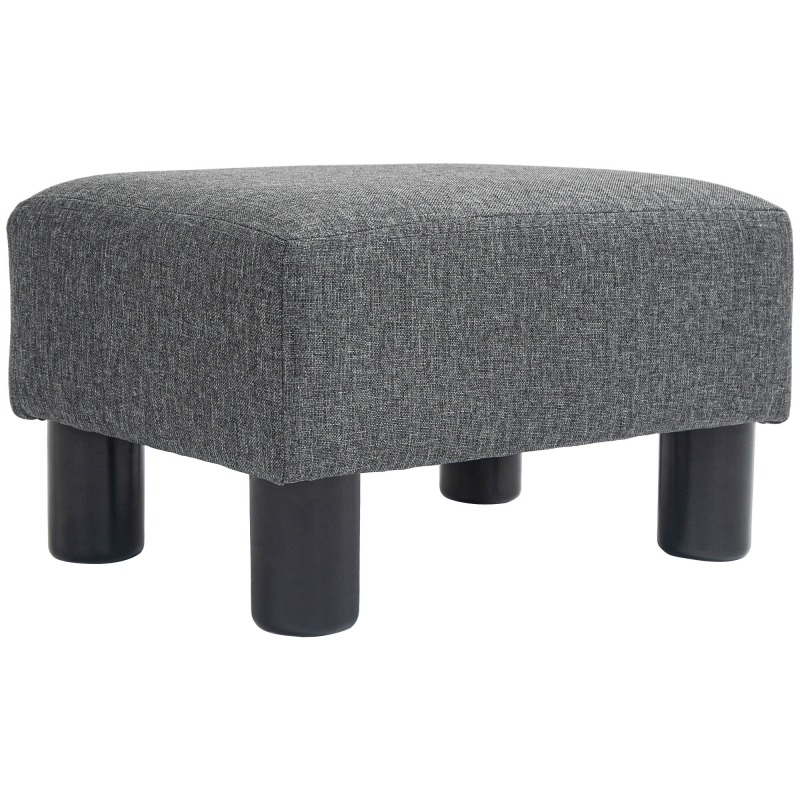 HOMCOM Sitzhocker Hocker mit Leinenoptik Moderner Fußhocker Polsterhocker Ottomane für Schlafzimmer, Wohnzimmer, Dunkelgrau Aosom – Bild 1 von 2
