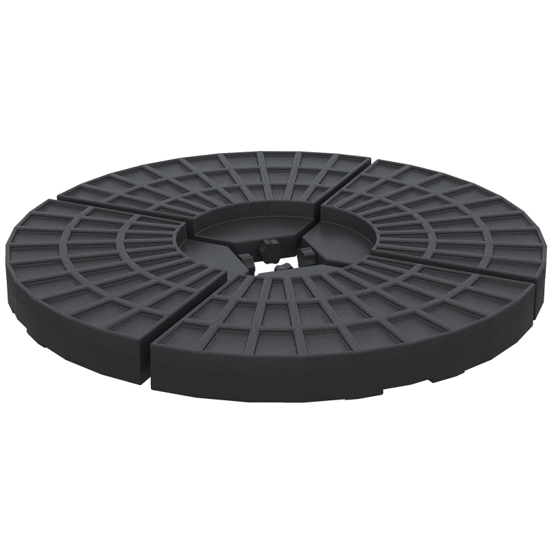 Sonnenschirmgewicht 52 kg Wasser oder 68 kg Sand, HDPE, Schwarz, stabiler Halt für Sonnenschirme Aosom.de – Bild 1 von 2