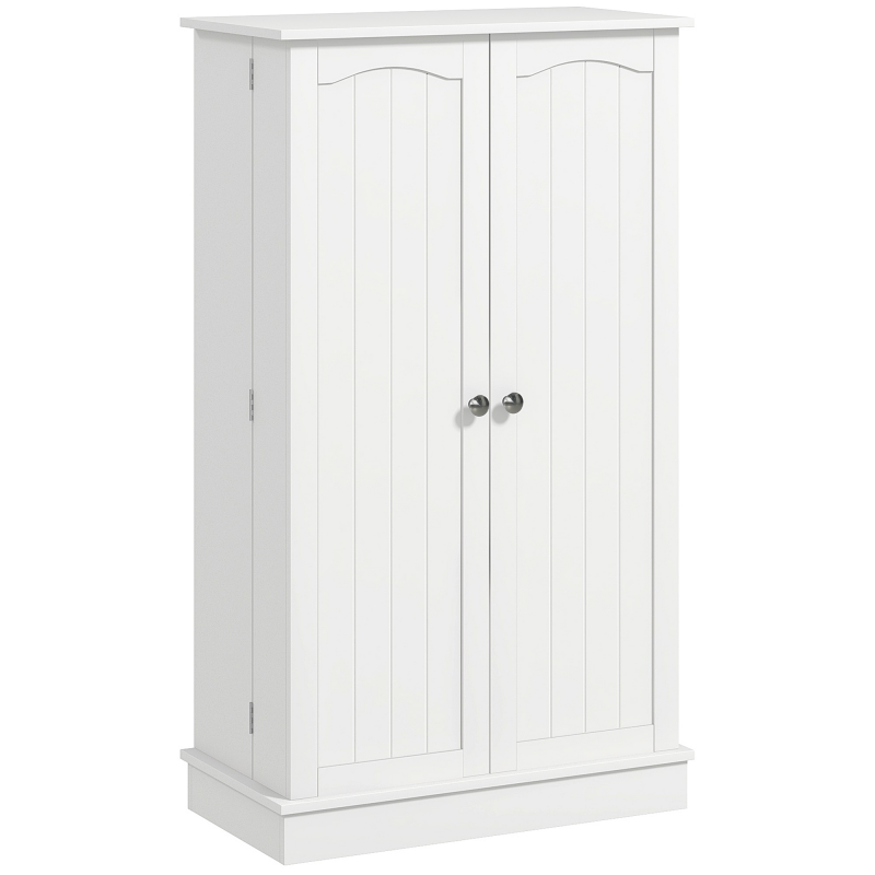 HOMCOM Küchenschrank Küchenbuffet Speisekammer Aufbewahrungsschrank modern mit Schränken, verstellbarem Regal und 12 Gewürzregalen, für Esszimmer, Wohnzimmer, 60 x 30 x 104 cm, Weiß Aosom – Bild 1 von 2