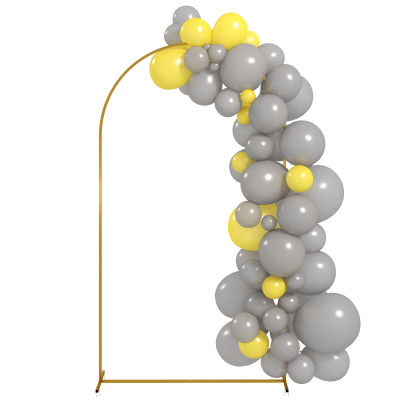 Outsunny Support Bogenbogen aus goldenem Metall für Hochzeit, 2,2 m, Gartenbogen, Hochzeit, Geburtstagsfeier, Babyparty, Blumenballonbogen Aosom – Bild 1 von 2