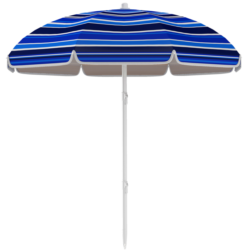 Outsunny Strandsonnenschirm Ø 1,8 m, großer neigbarer Sonnenschirm, faltbar, mit UV-Schutz UPF50+, leicht inklusive Tragetasche, multicolor Aosom – Bild 1 von 2