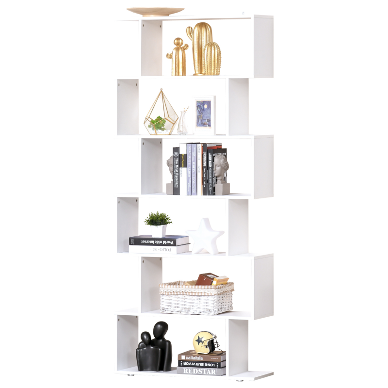 HOMCOM Regal Design Büromöbel Holz Regal 80x24x191cm Weiß Aosom – Bild 1 von 2