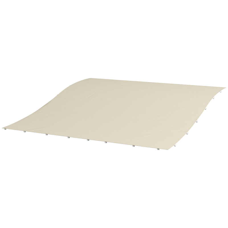 Outsunny Ersatzdach für Gartenpavillon 3x3 m mit 16 Entwässerungslöchern, Haken und Ringen, Pavillonabdeckung aus Polyester, Beige Aosom – Bild 1 von 2