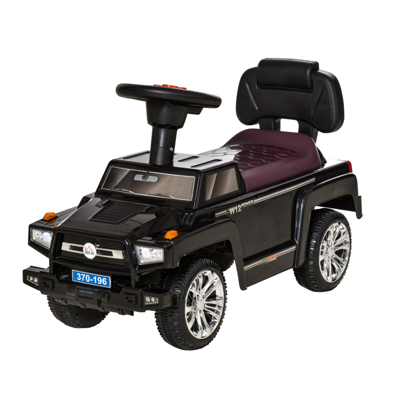 HOMCOM Kinderauto Offroad Spielzeugauto für Kinder, Auto für Kinder mit Lichtern und Musik, Alter 18-36 Monate, 68x30,5x41,5cm, Schwarz Aosom – Bild 1 von 2