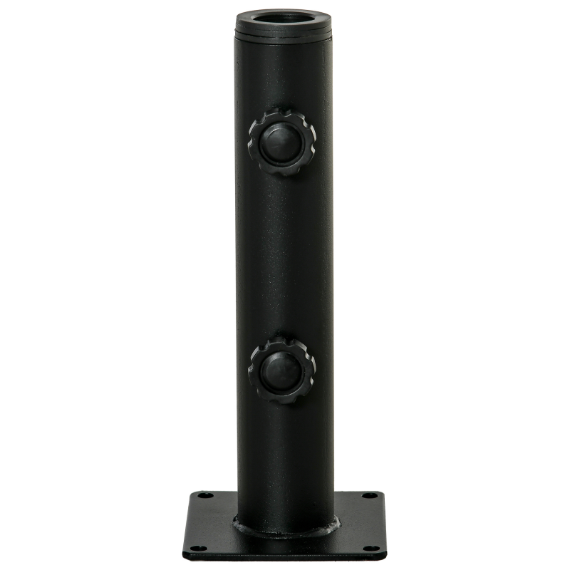 Outsunny Sonnenschirmständer, Sonnenschirmmast, verstellbarer Metallständer für Ø 34, 38 und 48 mm Mast, Sonnenschirmfuß für Balkon, Terrasse, Garten, Schwarz Aosom – Bild 1 von 2