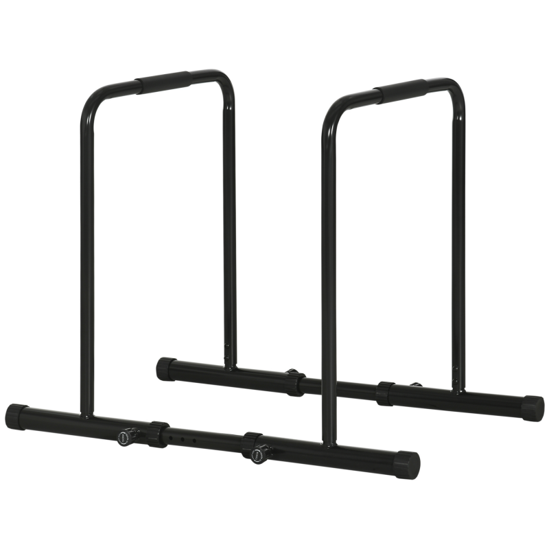 SPORTNOW Dip Bar aus verstellbarem Stahl mit 6 verstellbaren Längen, 90-102x65x80-90 cm, Schwarz Aosom – Bild 1 von 2