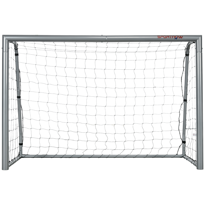 SPORTNOW Fußballtor 180x120x60 cm mit Schrauben und Heringen, Graues Fußballnetz aus PE und Metall Aosom – Bild 1 von 2