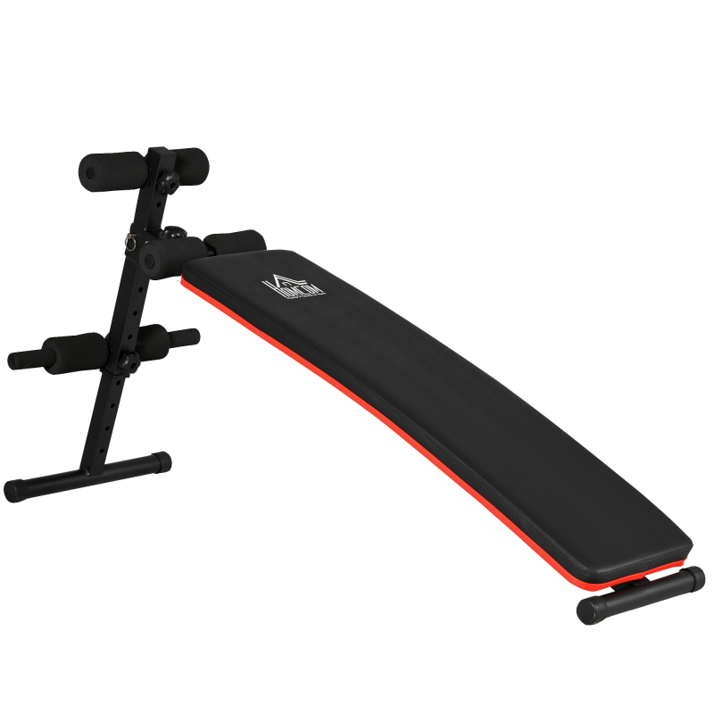 HOMCOM Bauchbank Folding und verstellbar, Multifunktions-Fitnessbank mit gepolsterter Rückenlehne, 47x139x51-69cm, Schwarz und Rot Aosom – Bild 1 von 2