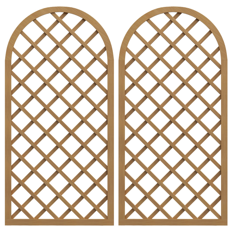Outsunny Lot de 2 Gitter für den Garten aus Holz - Bogenpaneele für Kletterpflanzen - Maße einer Paneele: 60L x 120H cm Aosom – Bild 1 von 2