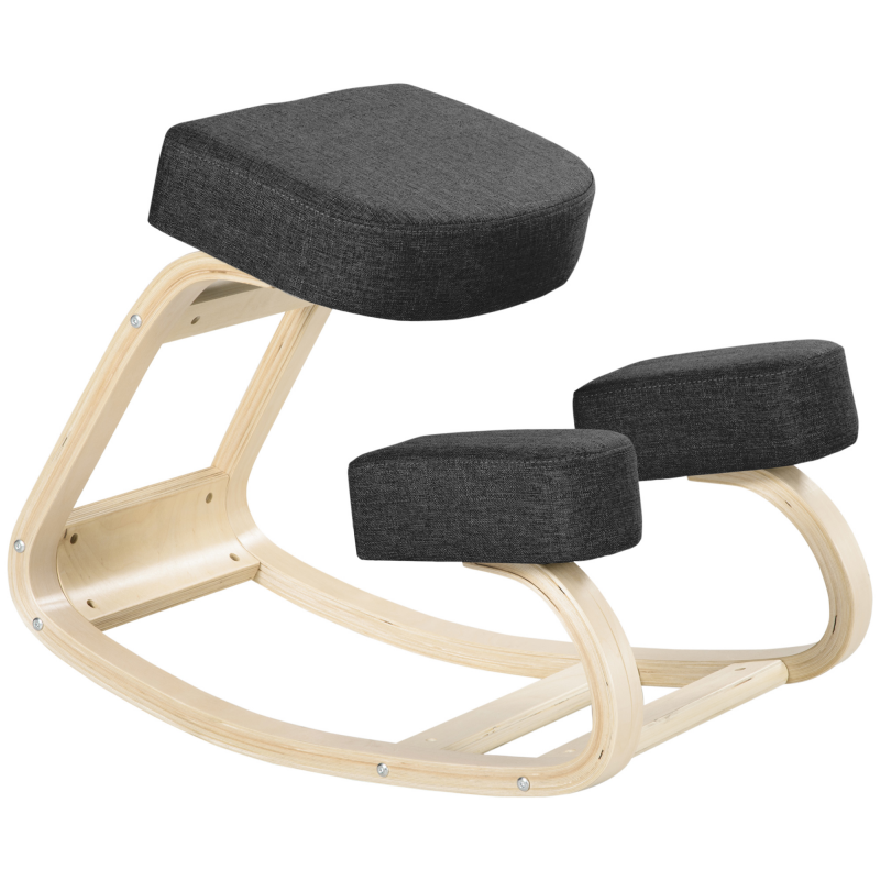 Vinsetto Kniestuhl Ergonomischer Kniestuhl, Gesundheitsstuhl für Homeoffice, Bürostuhl zur Verbesserung der Körperhaltung, Schwarz Aosom – Bild 1 von 2