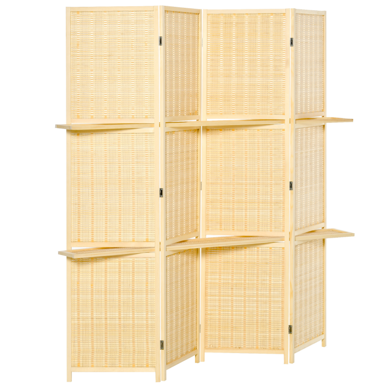 HOMCOM Trennwand Wohnzimmer, 180H cm, Sichtschutz Bambus, Stellwand für Wohnzimmer, Natur Aosom.de – Bild 1 von 2