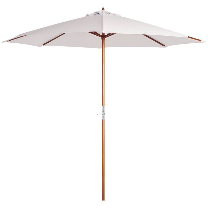 Outsunny Holz Sonnenschirm Holzschirm Gartenschirm Balkonschirm 2,5m Creme Aosom – Bild 1 von 2