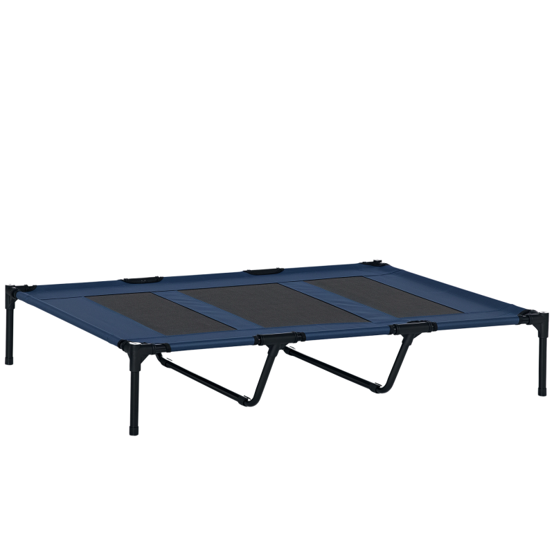 PawHut Hundebett Outdoor Hundeliege Katzenbett Dunkelblau 122x92x23cm aus Metall & Oxford-Gewebe für Komfort & Haltbarkeit Aosom.de – Bild 1 von 2