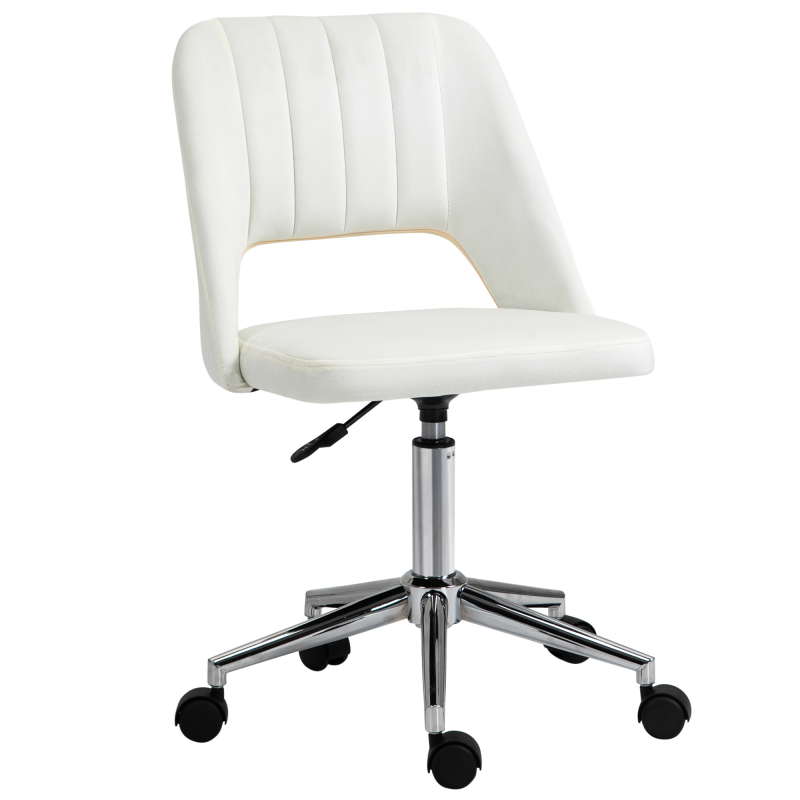 Vinsetto Drehstuhl Beige, höhenverstellbarer Bürostuhl für Wohnzimmer & Schreibtisch, kompakt, ergonomisch & modern Aosom.de – Bild 1 von 2