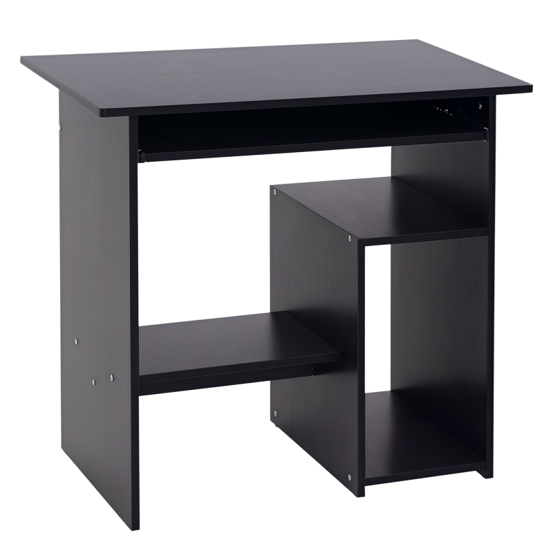 HOMCOM Computertisch Schreibtisch Bürotisch Gamingtisch Kinderschreibtisch PC-Tisch Schwarz 80x45x75 cm vielseitig einsetzbar für Home Office Aosom.de – Bild 1 von 2