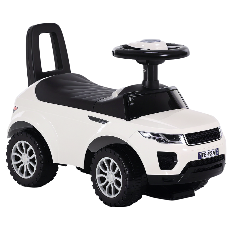 HOMCOM Kinderfahrzeug Rutschauto Lauflernhilfe mit Hupe Stauraum PP Weiß 62 x 28 x 41,5 cm Aosom – Bild 1 von 2