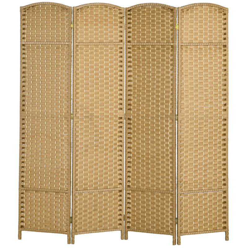 HOMCOM Paravent 4-teilig 160 x 170 cm Raumteiler Faltbar Trennwand aus Bambus, Sichtschutz Raumtrenner Stellwand für Wohnzimmer Natur Aosom – Bild 1 von 2