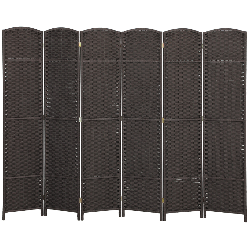 HOMCOM Paravent 6-teilig 240 x 170 cm Raumteiler Faltbar Trennwand aus Bambus, Sichtschutz Raumtrenner Stellwand für Wohnzimmer Braun Aosom – Bild 1 von 2