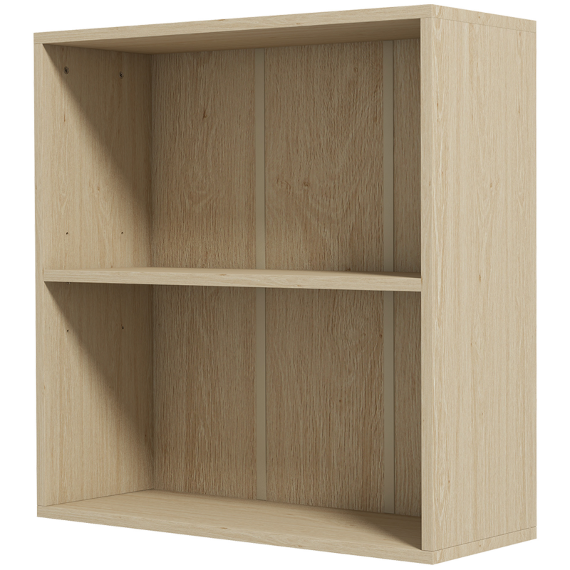 HOMCOM Bücherregal Aufbewahrungsregal mit 2 Fächern und verstellbarem Regal, Aufbewahrungsmöbel für Büro, Wohnzimmer, Schlafzimmer, 60 x 24 x 63 cm, Naturholzoptik Aosom – Bild 1 von 2