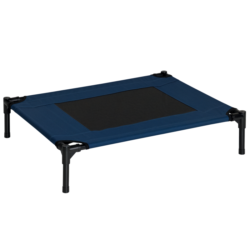 PawHut Hundebett Hundeliege Outdoor Katzenbett Haustierbett Schlafplatz 76,2x61x18cm Stahl 600D Oxford-Gewebe Blau für drinnen & draußen Aosom.de – Bild 1 von 2