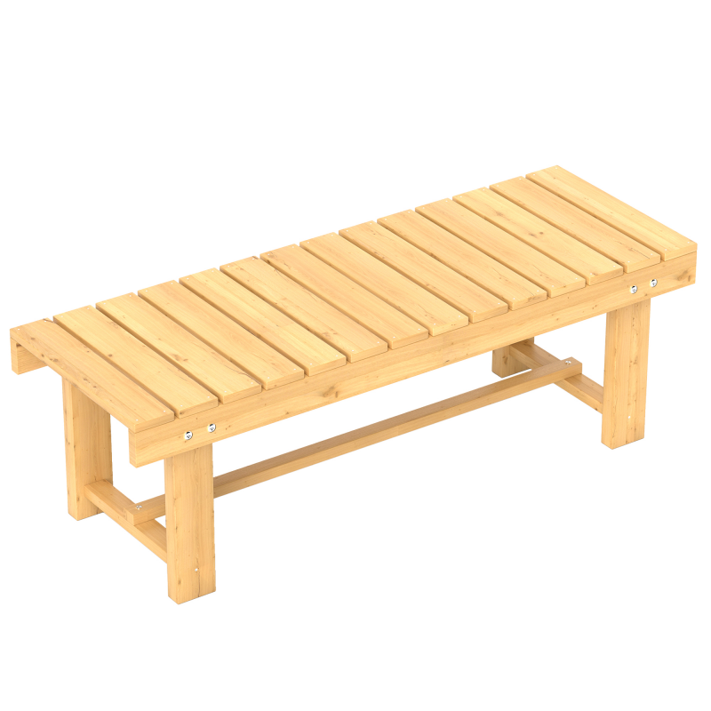 Outsunny Gartensitzbank 2-Sitzer aus Massivholz, wasserfest & langlebig, 110 x 38 x 35 cm, stabil für Balkon, Garten & Terrasse, Naturfarbe Aosom.de – Bild 1 von 2