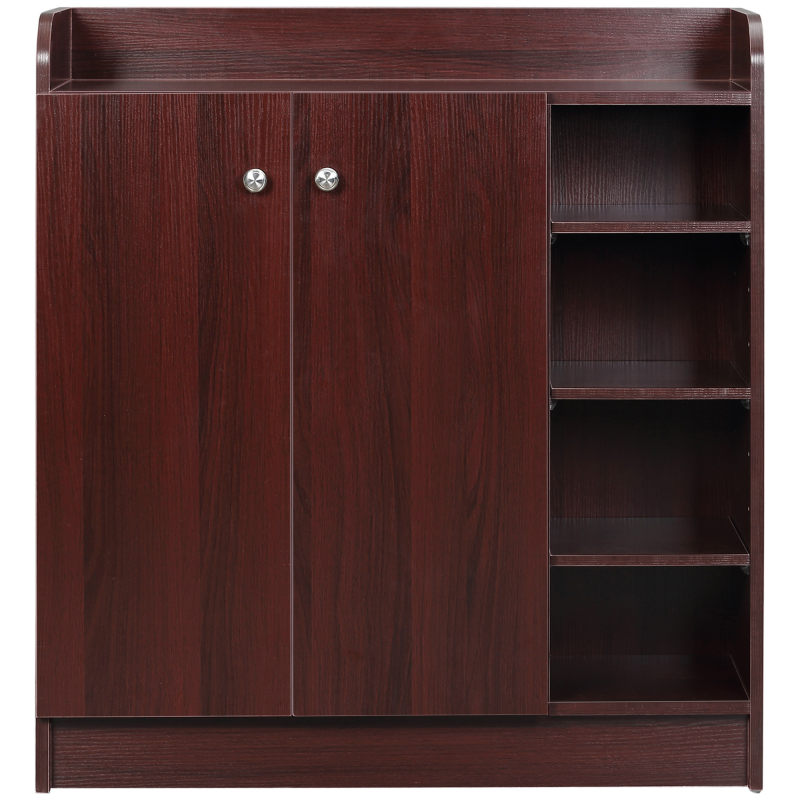 HOMCOM Schuhschrank Platzsparend und Modern aus Holz für 12 Paar Schuhe mit 4 Offenen Regalen, 83x30x90 cm, Farbe Braun Aosom – Bild 1 von 2