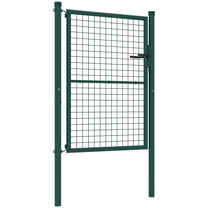 Outsunny Gartentor aus Stahl 97 x 175 cm Gartentor mit Schloss, Schlüssel und Griff, Pfeildesign, Außentor, grün Aosom – Bild 1 von 2