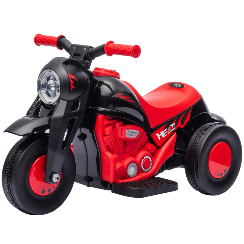 AIYAPLAY Elektro-Motorrad für Kinder, 3 Räder, 6 V, 3 km/h, Kinder-Elektroauto mit Seifenblasenfunktion, Licht- und Soundeffekten, 2 bis 5 Jahre, max. 30 kg Belastung, Rot Aosom – Bild 1 von 2