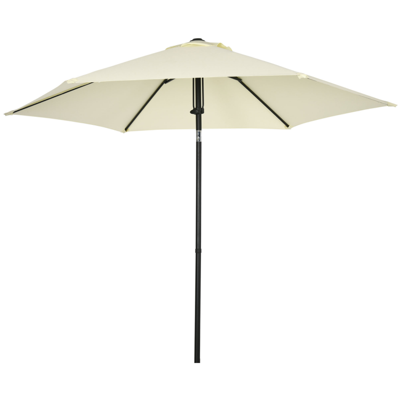 Outsunny Gartenschirm 2,7x2,5 m aus Polyester und Metall mit 6 Streben und Neigbarem Baldachin um 45°, Beige und Schwarz Aosom – Bild 1 von 2