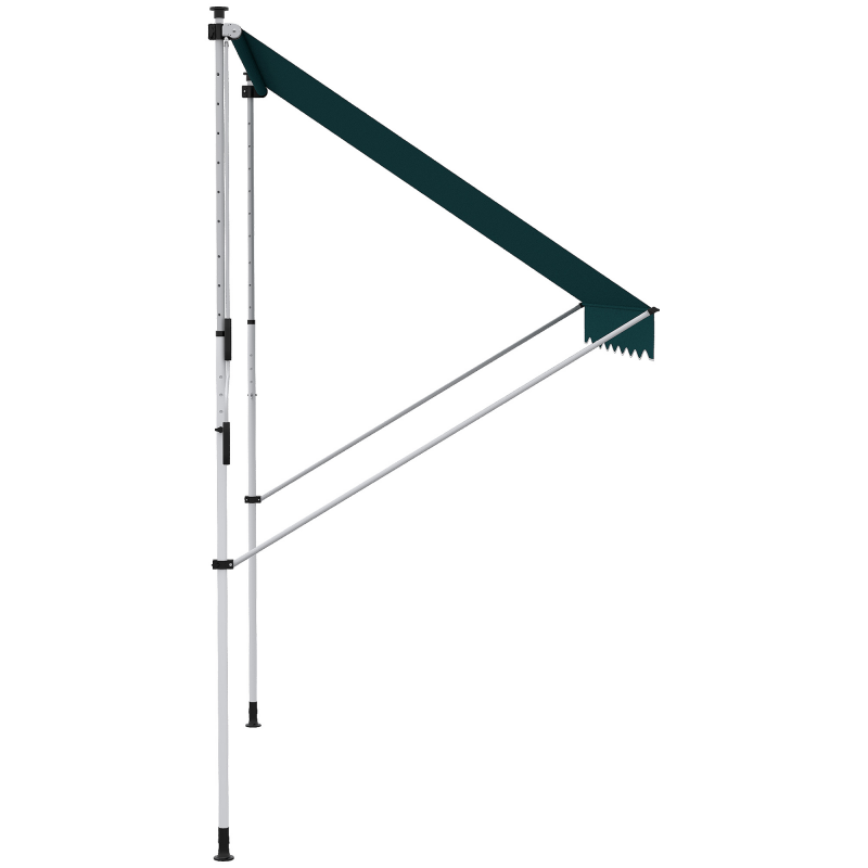 Outsunny Tenda da Sole 2x1.5m per Esterno a Rullo con Manovella, Telaio Telescopico e Angolazione Regolabile, Verde Aosom – Bild 1 von 2