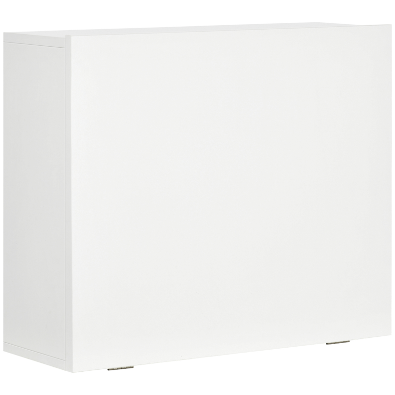 HOMCOM Wandklapptisch Zusammenklappbar und Platzsparend mit Regalen, für Büro, Wohnzimmer und Arbeitszimmer, aus Spanplatte und MDF, 60x21.5x50 cm, Weiß Aosom – Bild 1 von 2