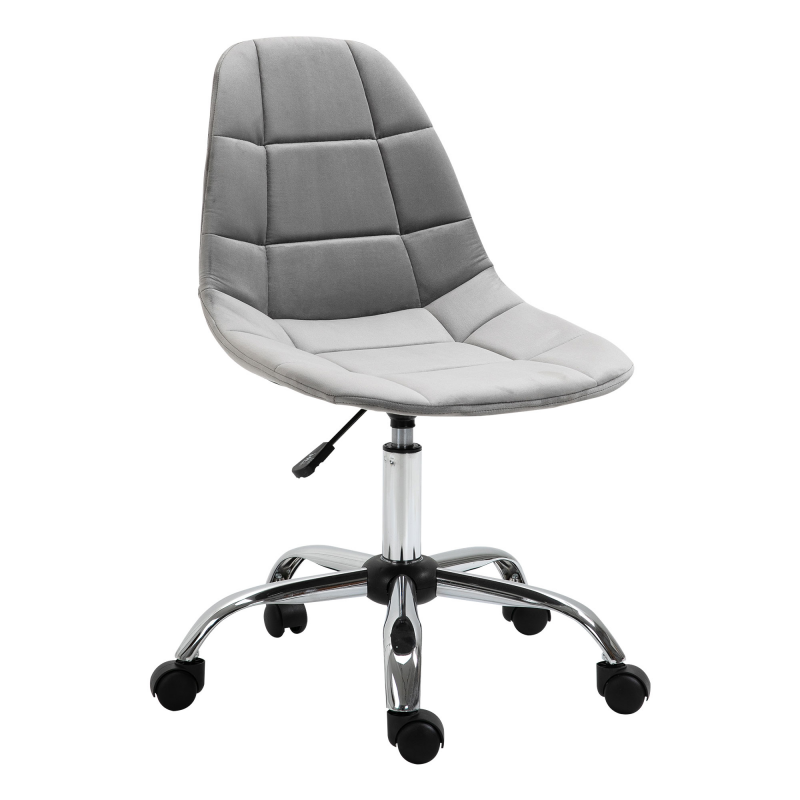 Vinsetto Bürostuhl, Ergonomisches und Höhenverstellbares Design Ohne Armlehnen, Grau, 59x59x81-91cm Aosom – Bild 1 von 2