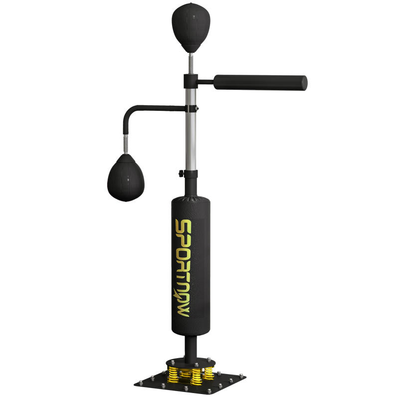 SPORTNOW Boxsack freistehend 140-205cm aufblasbarer Standboxsack mit Pumpe, Saugfuß 2 Reflexsbälle Punchingball Set höhenverstellbar Kickboxsack Boxing Trainer für Erwachsene Jugendliche Krafttraining Aosom – Bild 1 von 2